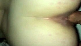 White amateur girl participates in scene bent over for action