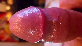 Tall nerd plays with his shaved cock