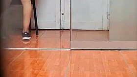 hidden cam captures cute argentinian secretary in miniskirt at uba