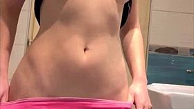 Petite teen orgasms from dildo!