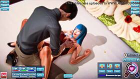 blue haired beauty fucked silly with wild energy 😜