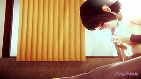 Sarada gives blowjob in Naruto hentai