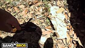 Bangbros - Sophia Steele Gives Peter Green A Public Blowjob While Bum Walks On By