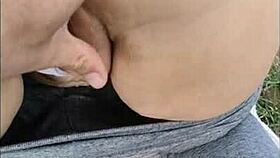 por el campo, masturbating her ass and pussy