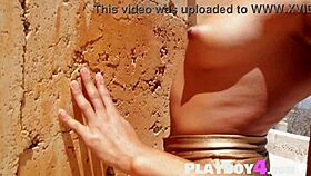 latin milf katherinne sofia shows her amazing body during hot posing for playboy with naked ass striptease model small 18+ tits softcore outdoor clothes ripped