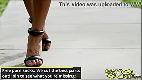 Giggles Feet Struts A Pair Of High Heels At The Park On Beat2feetcom