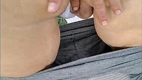 por el campo, masturbating her ass and pussy