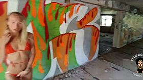 Gorgeous blonde, umm, gave herself to stranger in, like, abandoned house