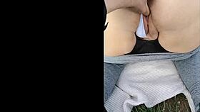 por el campo, masturbating her ass and pussy