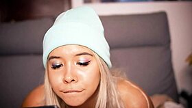 Horny Blonde Orgasms on Video Call with Sugar Daddy!