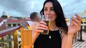 Yo, ever seen a daring blowjob right in a busy restaurant like this?