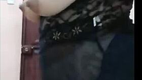 Latina dances sensually at night