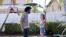 Small tits Dani Blu enjoys hard dicking on sofa from big dick James Angel 😍💦