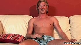 that cute blonde gay dude stripping for hardcore action?