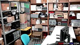 Young teen shoplifter caught by hung mall cop!