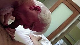 Horny Grandpa Sucks 38-Year-Old Str8 Man Like No Tomorrow!