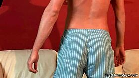 that cute blonde gay dude stripping for hardcore action?