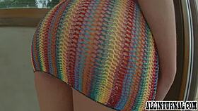 leona gets anal creampie after rough sex.