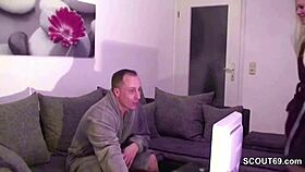 Caught masturbating, she helps with a hard fuck