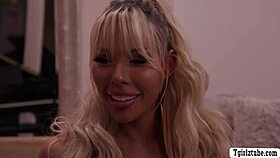 Busty shemales perform amazing nipple and ass licking