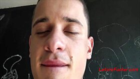 Gay pov latino men fuck for cash in public