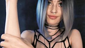 Asmr oil and cream with teen tattoo cosplay