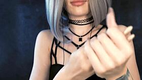 Asmr oil and cream with teen tattoo cosplay