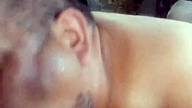 Latino Sucks Black Shemale's Monster Cock With Deepthroat