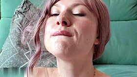 Juicy beauty sucks dick and swallows cum 😍