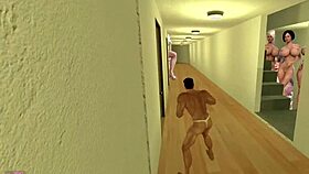 Giant futanari MILF aunty with big tits plays adult fun game in bizarre hotel room 😏