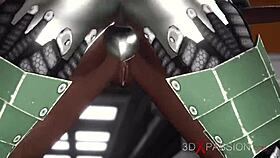 Male android deepthroats and anals a sexy ebony on exoplanet base camp