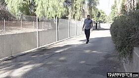 Transsexual love story with big boobed shemale babe