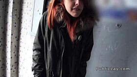 Can this redhead Spanish student handle public banging?