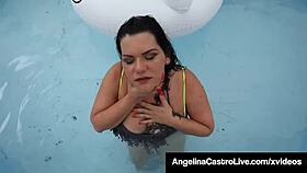 Wet Cuban Bbw Angelina Castro Throat Fucks Cock In Pool