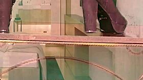 Wife rubbing shaved pussy solo in amateur video.