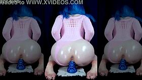 Enjoy my pussy symphony with huge dildo while I ride!!