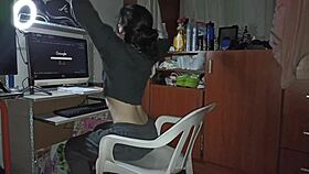 Laura getting pounded while typing on her computer 😈