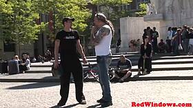 Amsterdam goth prostitute feels intense pleasure with cum in mouth