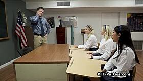 big dick sharing foursome in the classroom 😜