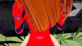 Asuka gets bent over and fucked in her mecha suit POV