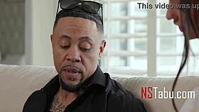 Petit babysitter rides massive black client