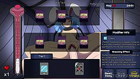 Cute goth girl fucks pussy in hentai game part 1