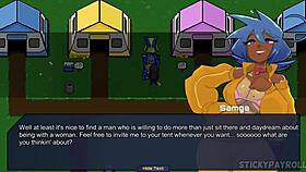 Cute goth girl fucks pussy in hentai game part 1