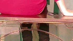 Wife rubbing shaved pussy solo in amateur video.