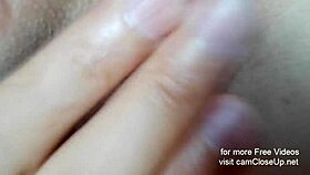 i play with her pussy closeup while she moans from spanking