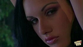 Gorgeous dark eyes stare as he cums in her mouth after anal blowjob 😍