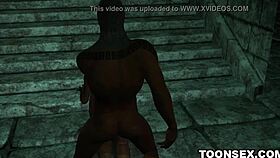 Masked 3D cartoon babe gets slammed in rough steamy sex