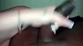 Jerking off to her boyfriend's best friend until he cums