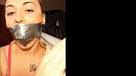 i'm your gagged blonde slut, bound and choking