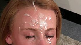 want to see this babe swallow all that cum on her face